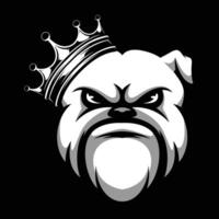 Bulldog King Black and White vector