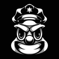 Clown Police Black and White vector