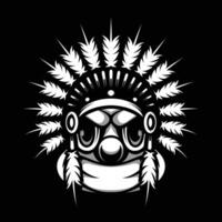 Clown Apache Black and White vector