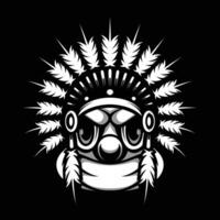 Clown Apache Black and White vector