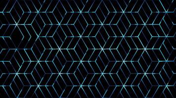 Glowing looping neon effect pattern abstract background, black background. video