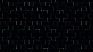 Glowing looping neon effect pattern abstract background, black background. video