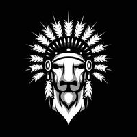 Buffalo Apache Black and White vector