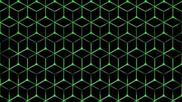 Glowing looping neon effect pattern abstract background, black background. video