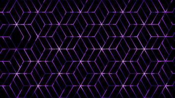 Glowing looping neon effect pattern abstract background, black background. video