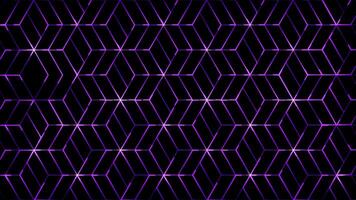 Glowing looping neon effect pattern abstract background, black background. video