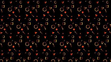 Glowing looping neon effect pattern abstract background, black background. video