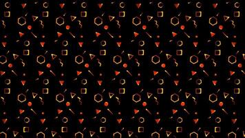 Glowing looping neon effect pattern abstract background, black background. video