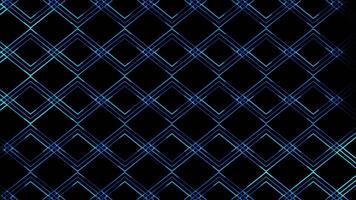 Glowing looping neon effect pattern abstract background, black background. video