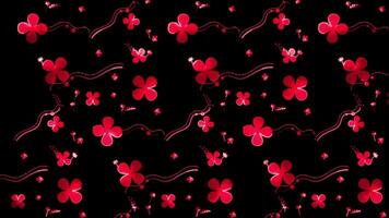 Glowing looping neon effect pattern abstract background, black background. video