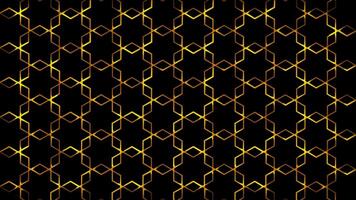 glühend Schleifen Neon- bewirken Muster abstrakt Hintergrund, schwarz Hintergrund. video