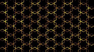 Glowing looping neon effect pattern abstract background, black background. video