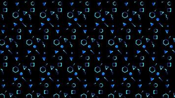 Glowing looping neon effect pattern abstract background, black background. video