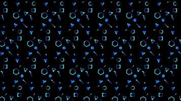 Glowing looping neon effect pattern abstract background, black background. video