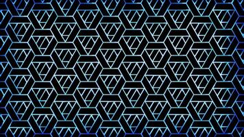 Glowing looping neon effect pattern abstract background, black background. video