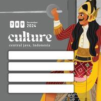 creativo diseño idea con Indonesia bailarín beksán cableado danza central Java ilustración vector