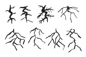 dibujado a mano grietas transformado dentro dibujos animados vectores