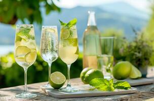 ai generado champán cóctel refresco foto