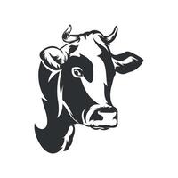 vaca cabeza logo diseño vector