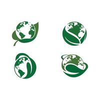 Global Leaf Logo Design Vector