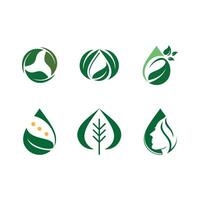 Drop Leaf Logo Design Vector