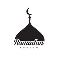 Ramadán kareem vector ilustración islámico saludo diseño línea mezquita con Arábica modelo linterna y caligrafía