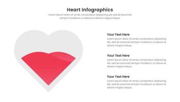 vector corazón infografía modelo diseño.
