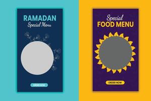 Food Story Banner Design and banner design vector