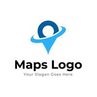 Map Pin Logo Design Element. Map pin location icon logo design vector