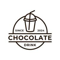 Chocolate drink logo icon concept illustration vector