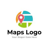 Map Pin Logo Design Element. Map pin location icon logo design vector