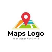 Map Pin Logo Design Element. Map pin location icon logo design vector