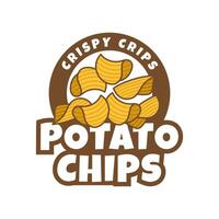 Logo Potato chips, Food and Snack logo with Simple Potato Cartoon, Unique Food, Snack, Chips Business identity Vector Icon isolated on white background