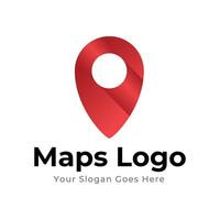 Map Pin Logo Design Element. Map pin location icon logo design vector