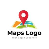 Map Pin Logo Design Element. Map pin location icon logo design vector