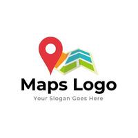 Map Pin Logo Design Element. Map pin location icon logo design vector