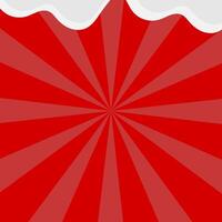 a red background with a snowman and a red sunburst. vector