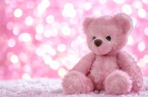 AI generated Pink teddy bear photo