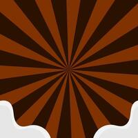 a brown and white cloud background with a sunburst vector