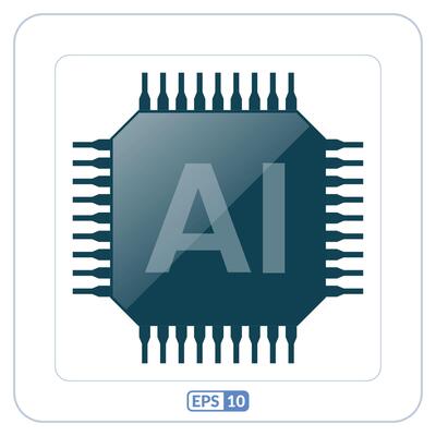 Artificial intelligence flat icon