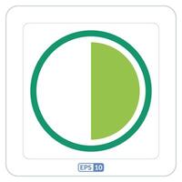 contraste color plano icono. verde y blanco circulo con un verde y blanco cuadrado vector