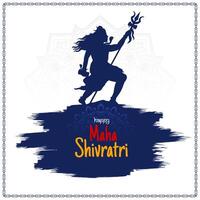 Traditional Happy Maha Shivratri Indian festival decorative background design vector