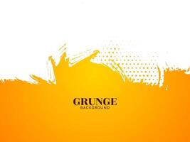 Yellow and white brush stroke grunge background design vector