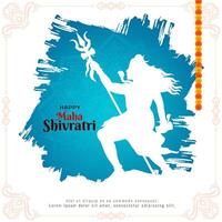 Traditional Happy Maha Shivratri Indian festival decorative background design vector