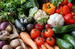 AI generated Assortment of fresh vegetables photo