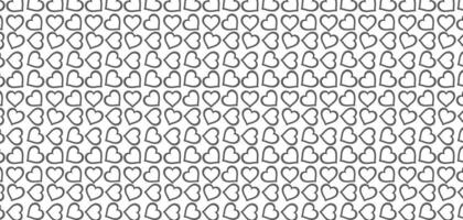 hand drawn doodle Hearts shape black line seamless pattern heart on white Abstract background vector illustration