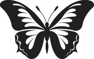 Serene Soar Black Butterfly Silhouette Majestic Flutter Iconic Emblem of Butterflies vector