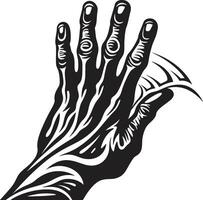 Scream of Despair Hand Icon Illustration Agonized Palm Iconic Screaming Hand Image vector