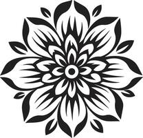 Playful Doodle Petal Monochrome Vectorized Frame Expressive Hand Drawn Blossom Black Designated Icon vector