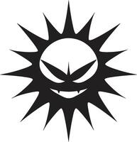 Flaming Outcry Angry Suns Black Vector Blazing Fury Angry Suns Icon in Black